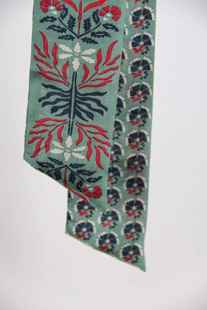 Les Belles Vagabondes - Seidenschal Bandeau Manon Kaki