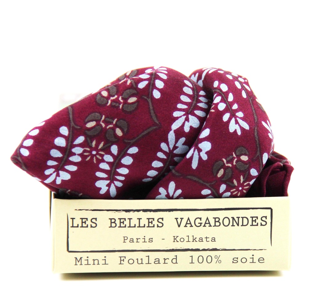 Les Belles Vagabondes - Seidentuch Mini Albertine Bordeaux