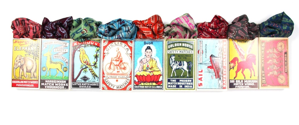 Les Belles Vagabondes - Seidentuch Mini Albertine Bordeaux