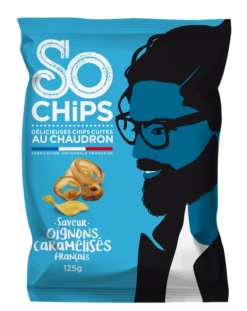 So Chips - Karamellisierte Zwiebelchips 125g, saveur oignons caramelisees francais