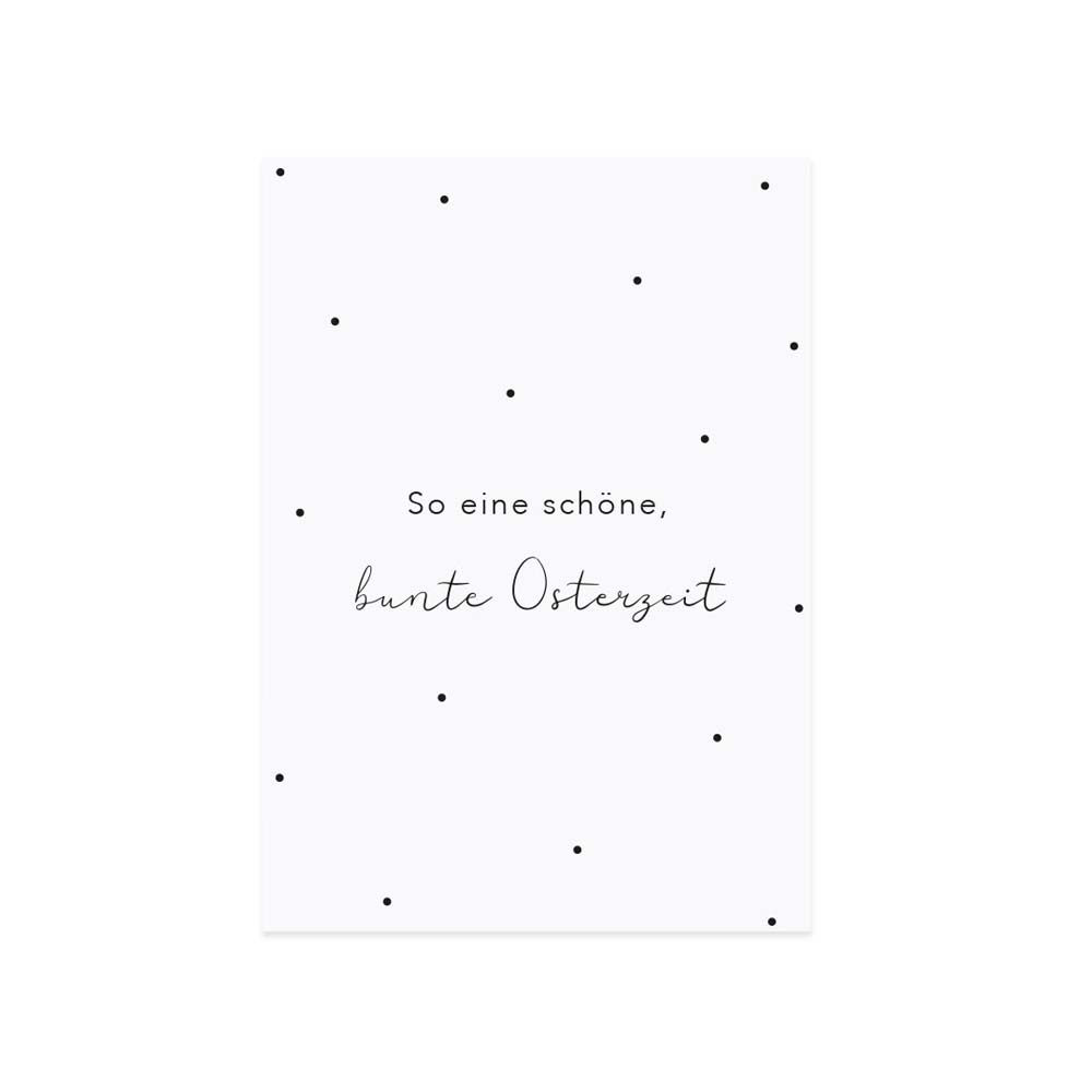 Eulenschnitt - Postkarte - So eine schöne bunte Osterzeit