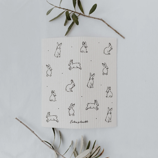Eulenschnitt - Schwammtücher Kaninchen 3er Set