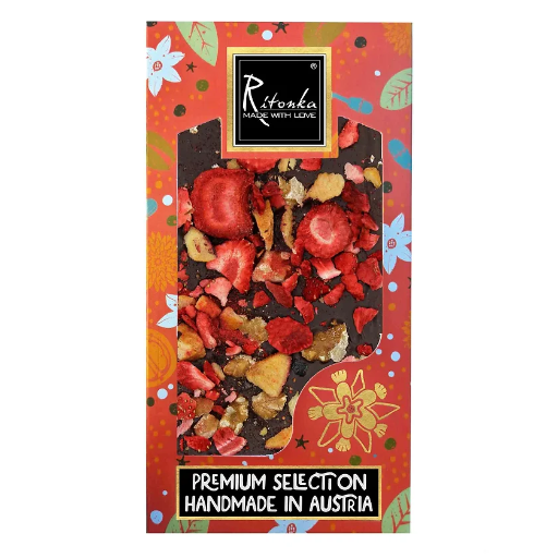 Ritonka - Premium Bitterschokolade - Pflaume, Erdbeere, Walnuss 95g