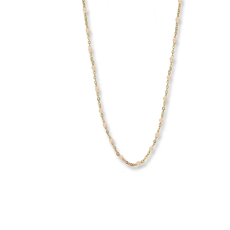 Jeberg Jewellery - Rosewood beaded bracelet 42 + 3 cm extension gold