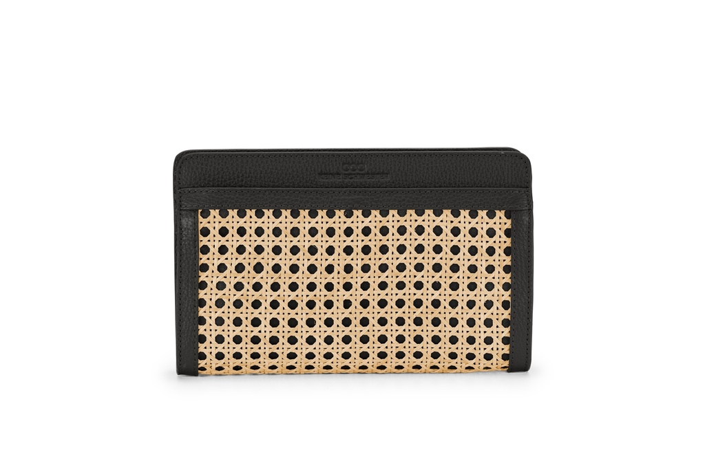 Tragbar XL Wiener Geflecht | schwarz | silber | genarbt