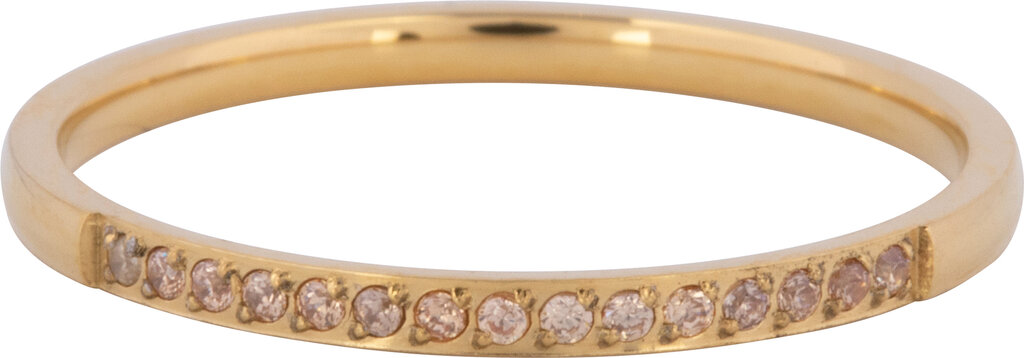 Charmins Ring - R1255 - Gold Small Alliance Ring Champagne Crystals