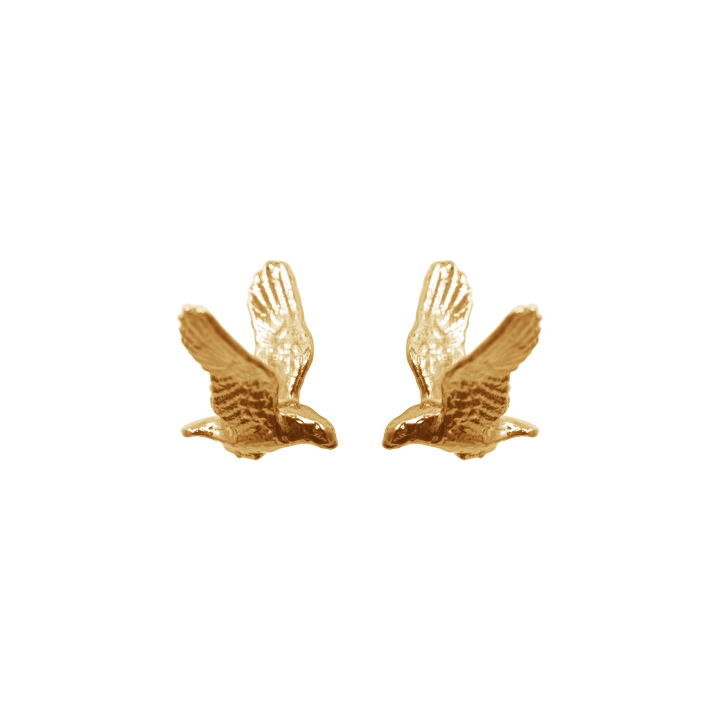 Lisa Kroeber Jewellery Art - Earrings Birds Small - Yellow Gold