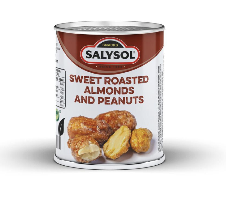 Salysol- Süßgeröstete Mandeln & Erdnüsse 60g Dose - Garrapinadas