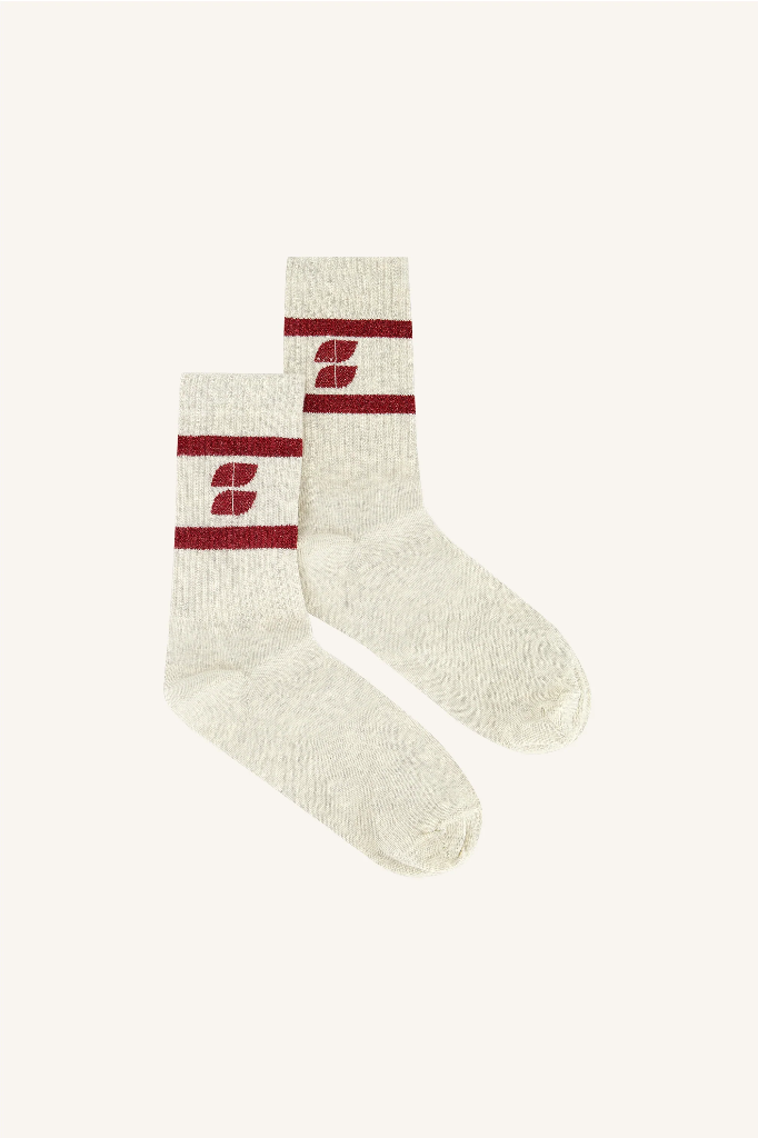 By Bar - Logo sparkle socks - wine - one size