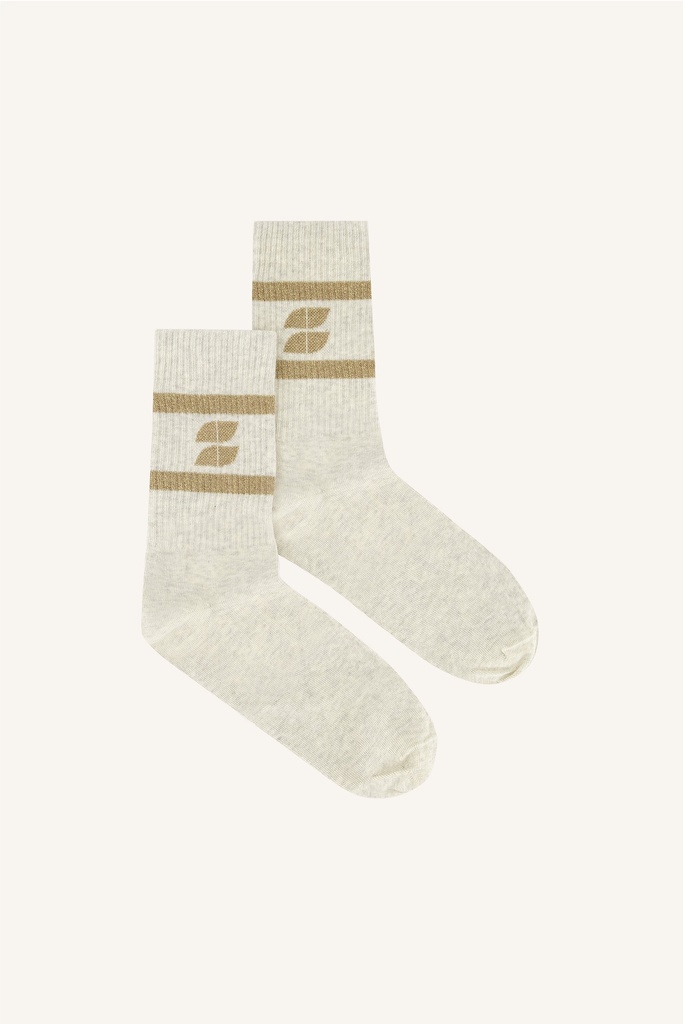 By Bar - Logo Sparkle Grey Socks - 750 Gold 
