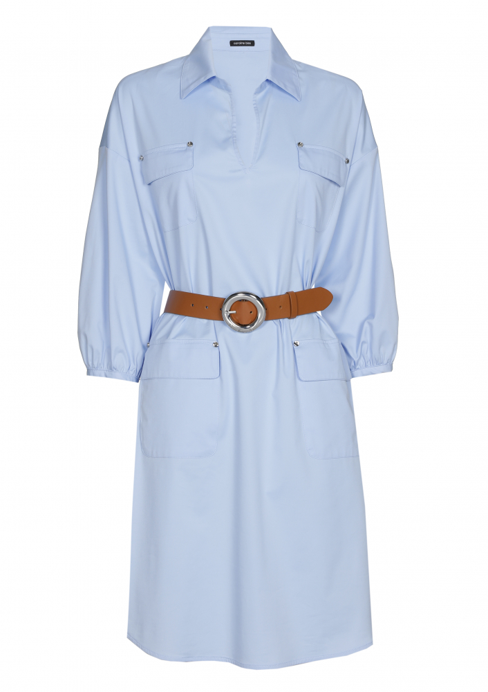 Caroline Biss - FRESH, LOOSE-FITTING COTTON DRESS light blue