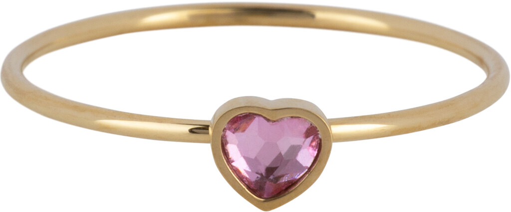Charmins Ring - R1586 - Gold-Colored Ring with Champagne-Colored Heart Stone Steel – Birthstone November