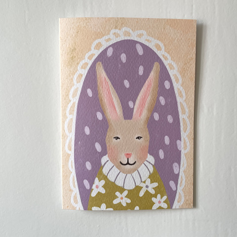 Elena Klein - Klappkarte mit Umschlag - Osterhase mit Kragen