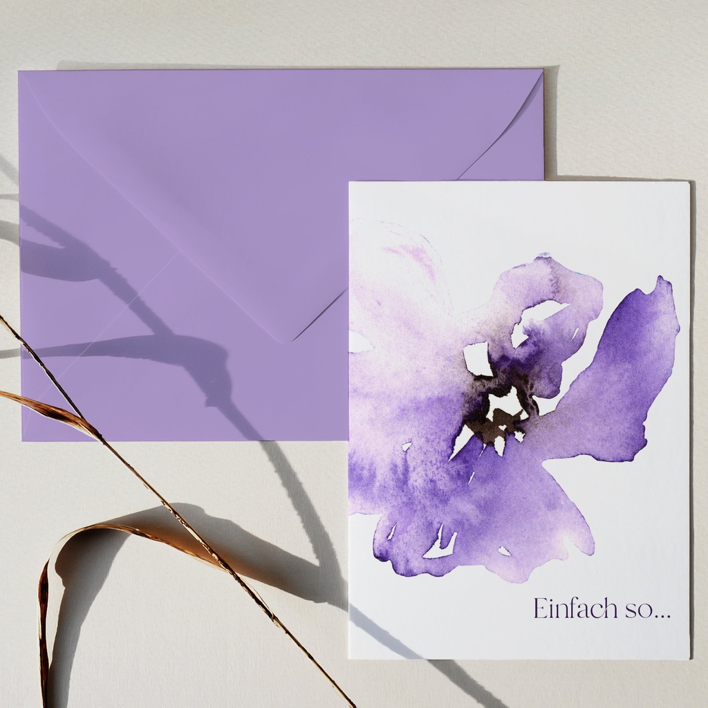 Elena Klein - Klappkarte mit Umschlag - Lila Blüte Einfach so…