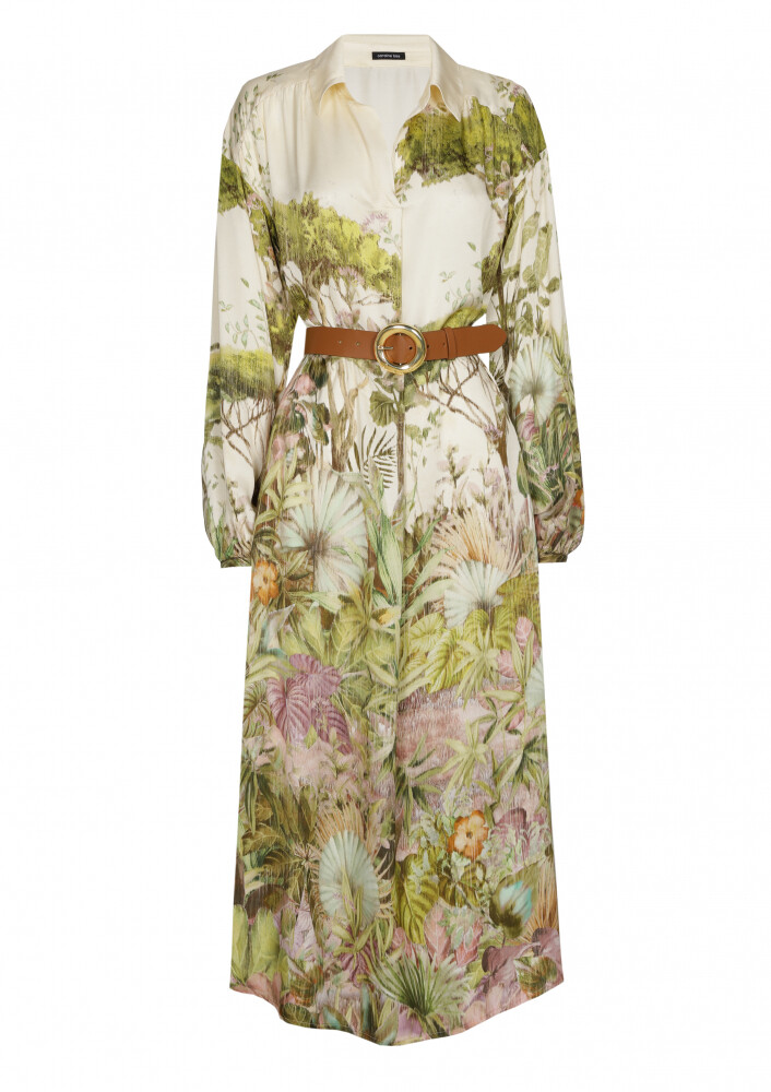 Caroline Biss - FLOWING DRESS WITH BOTANICAL PRINT MOTIF multicolour