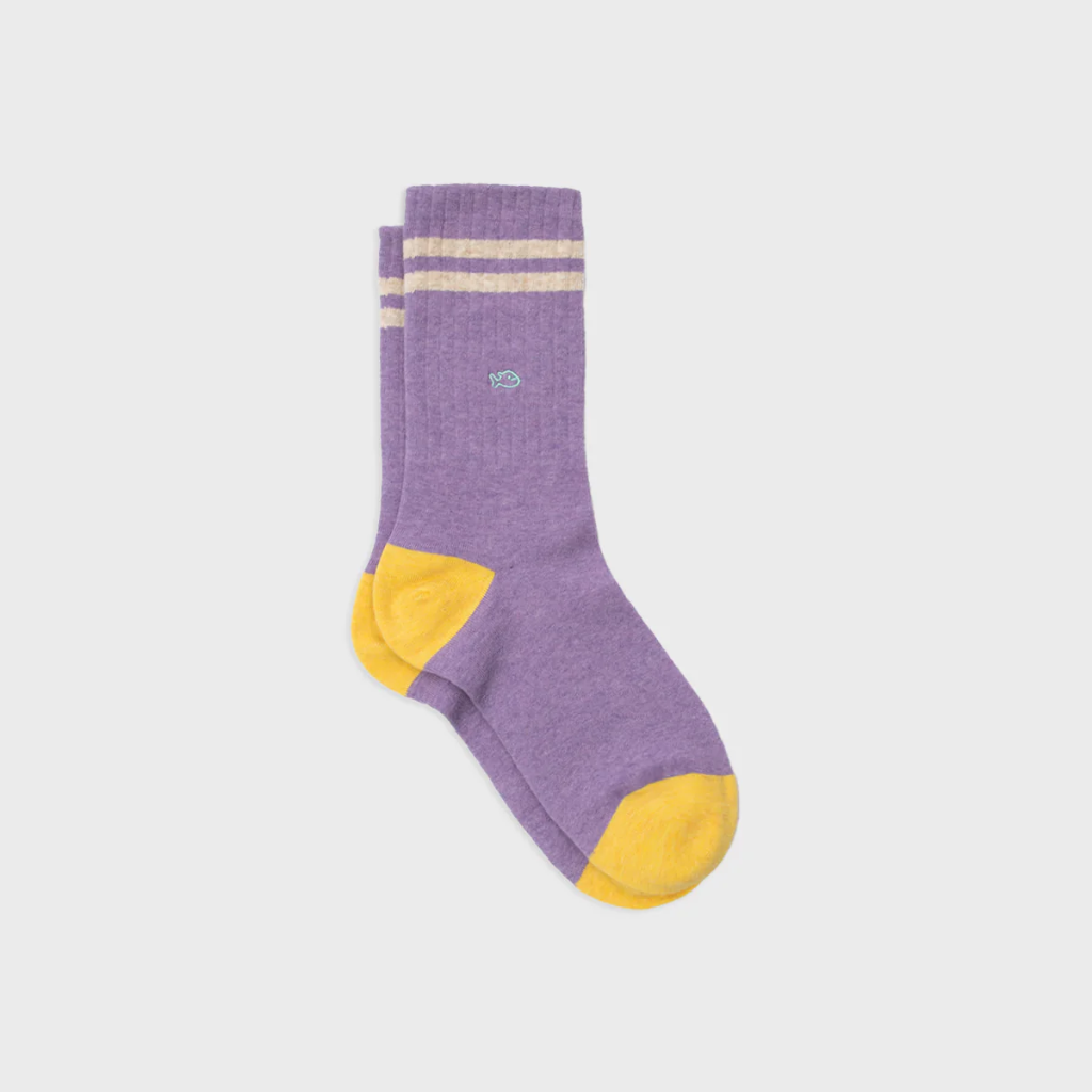 Billybelt - Retro Socken aus gekämmter Baumwolle violett - Gr. 41-46