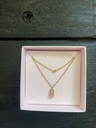 Mas Jewelz - doppelte Kette mit Edelstein - Rosenquarz