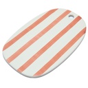 Keramikplatte Streep weiß rosa/orange gestreift