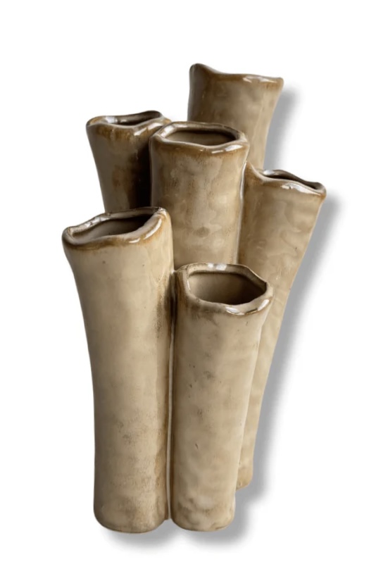 Vase Inga Tubes creme 17cm
