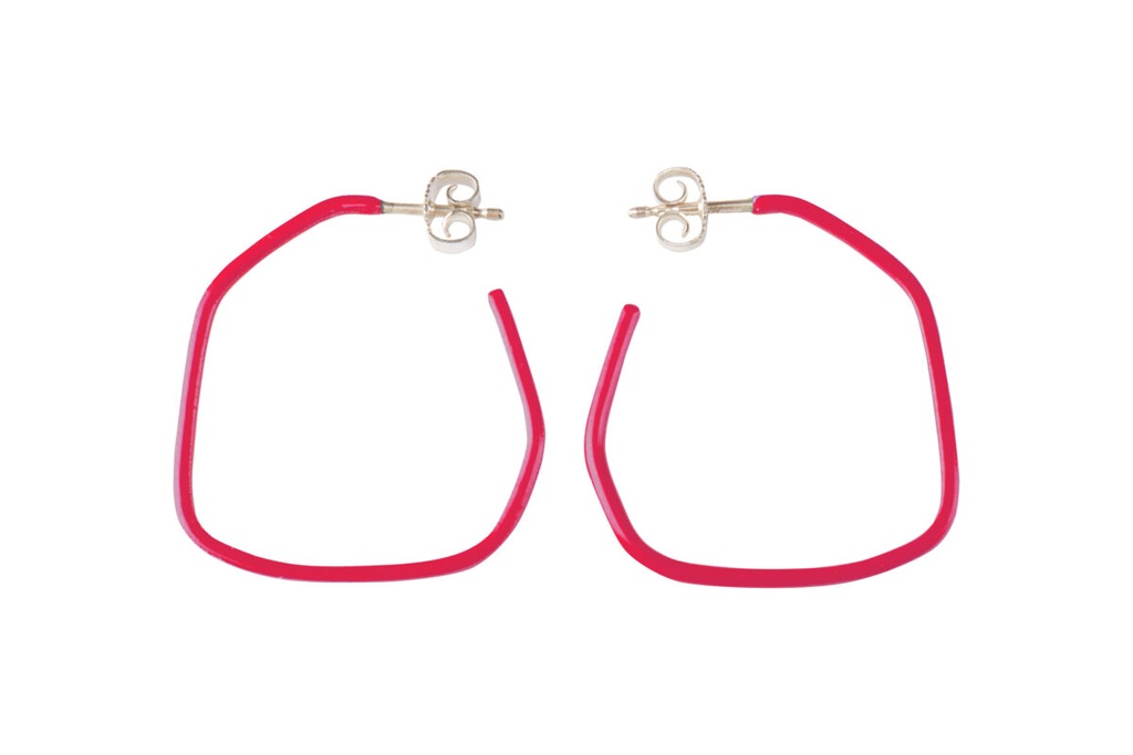 Lisa Kroeber Jewellery Art - Earrings Lines - strawberry