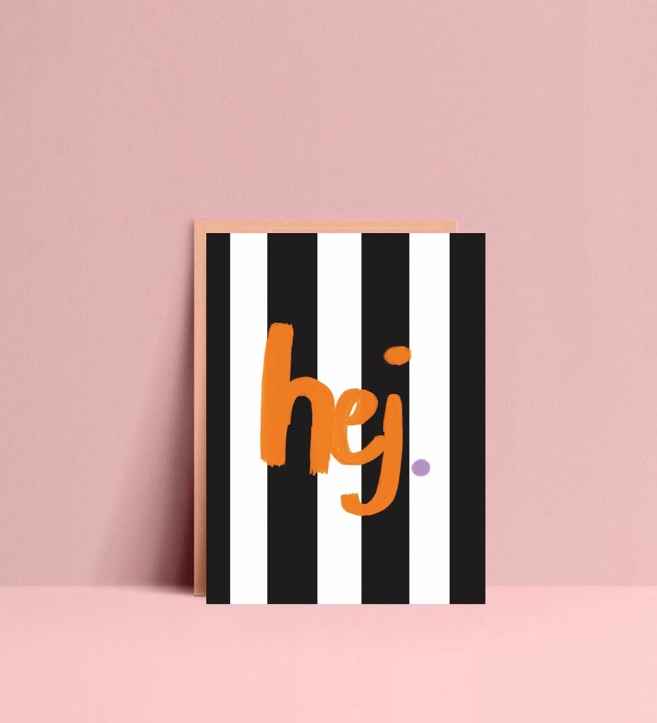 Hej Ibiza - Postkarte - Hej (stripes black)