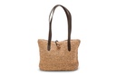 RIEKE | Raffia | dunkelbraun | gold | genarbt