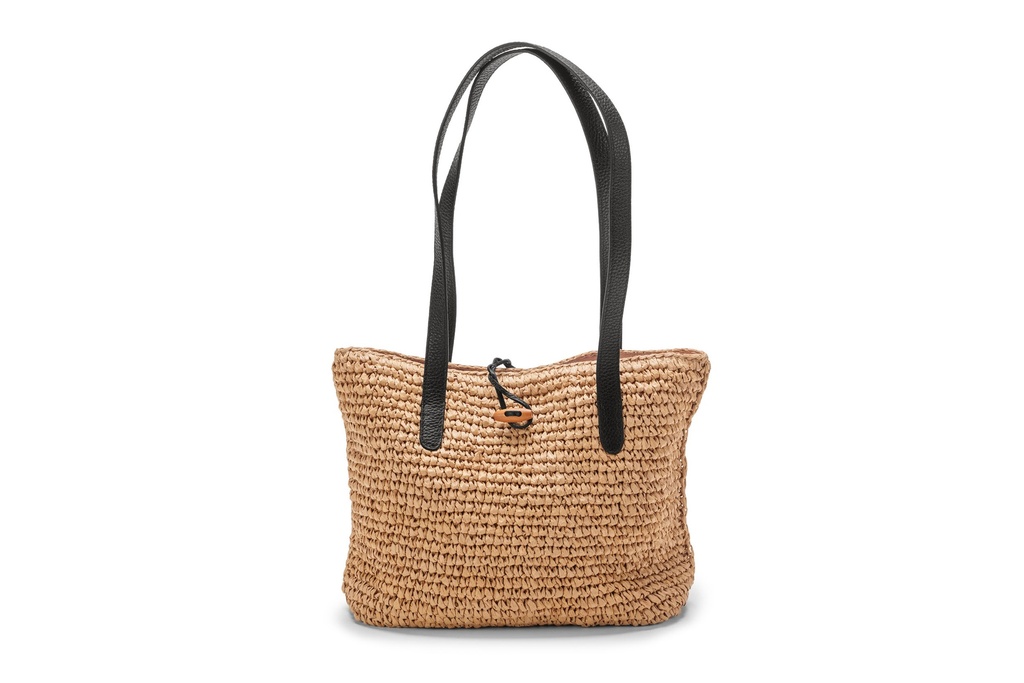 RIEKE | Raffia | schwarz | silber | genarbt