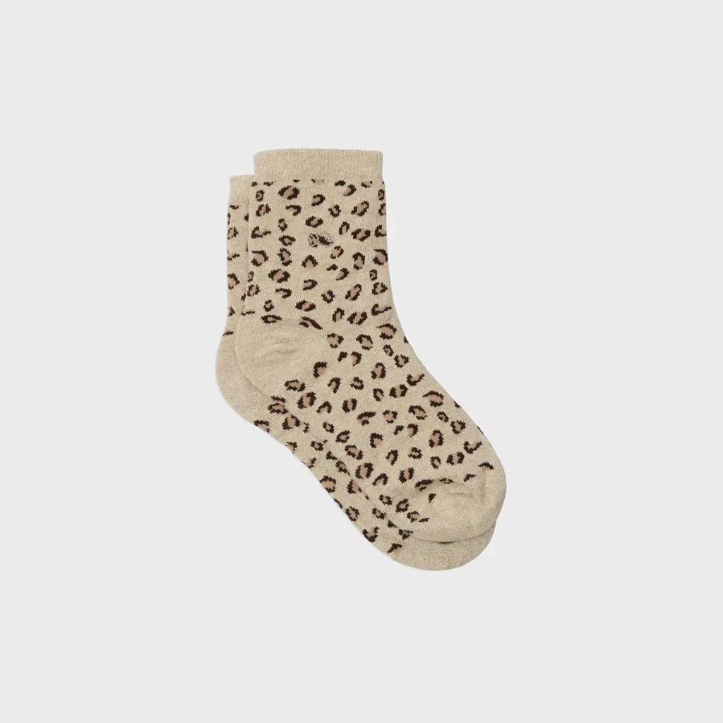 Billybelt - Baumwollsocken Leo Beige glitter