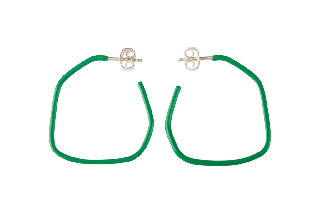 Lisa Kroeber Jewellery Art - Earrings Lines - Signal Green