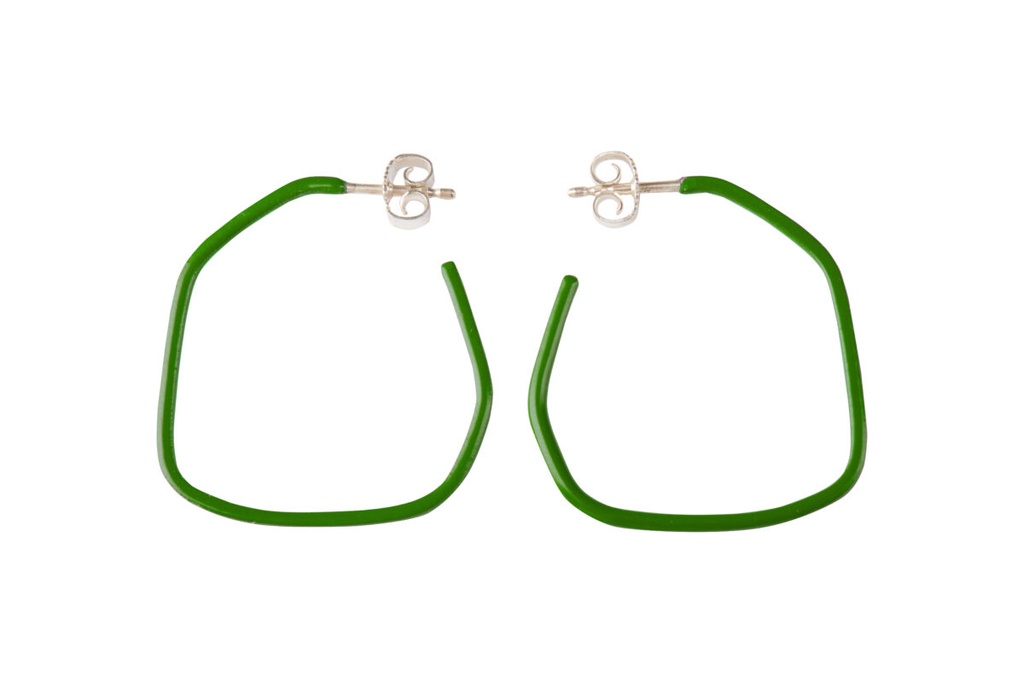 Lisa Kroeber Jewellery Art - Earrings Lines -  Fern Green 