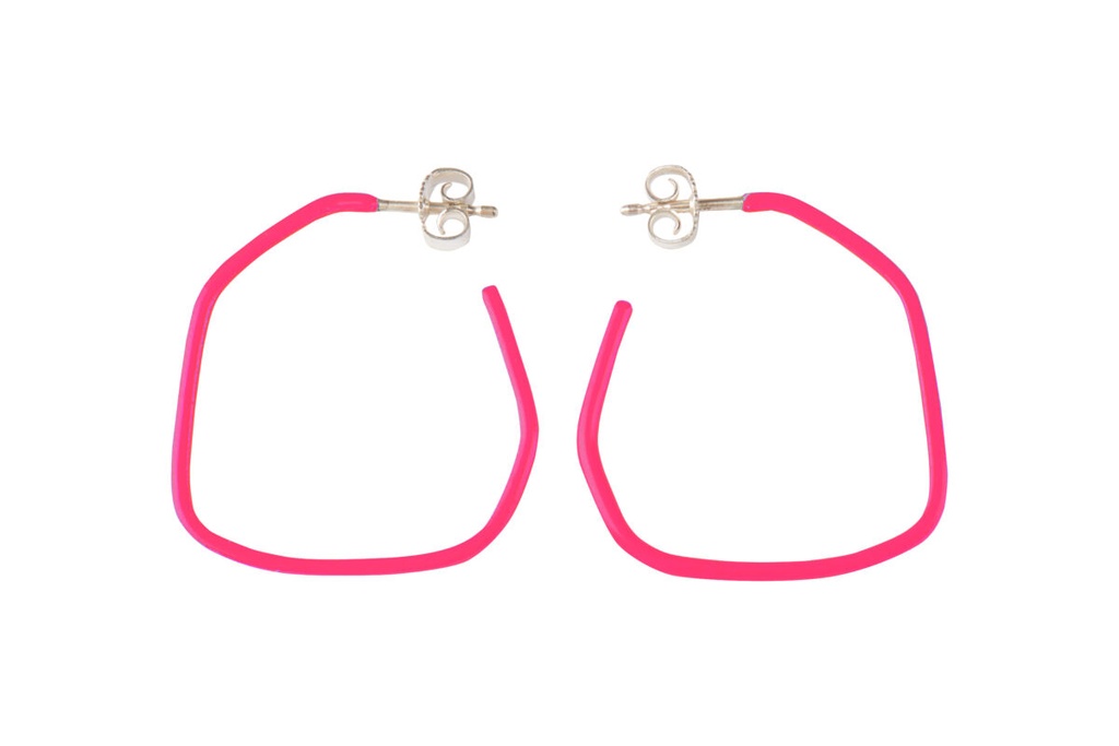 Lisa Kroeber Jewellery Art - Earrings Lines - Magenta