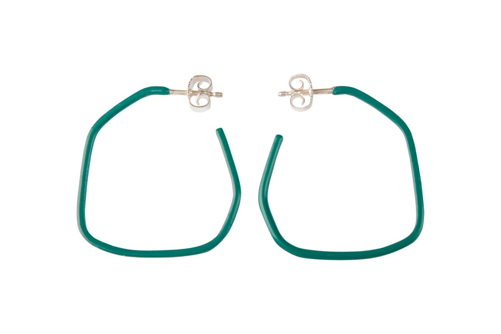 Lisa Kroeber Jewellery Art - Earrings Lines - Opal Green