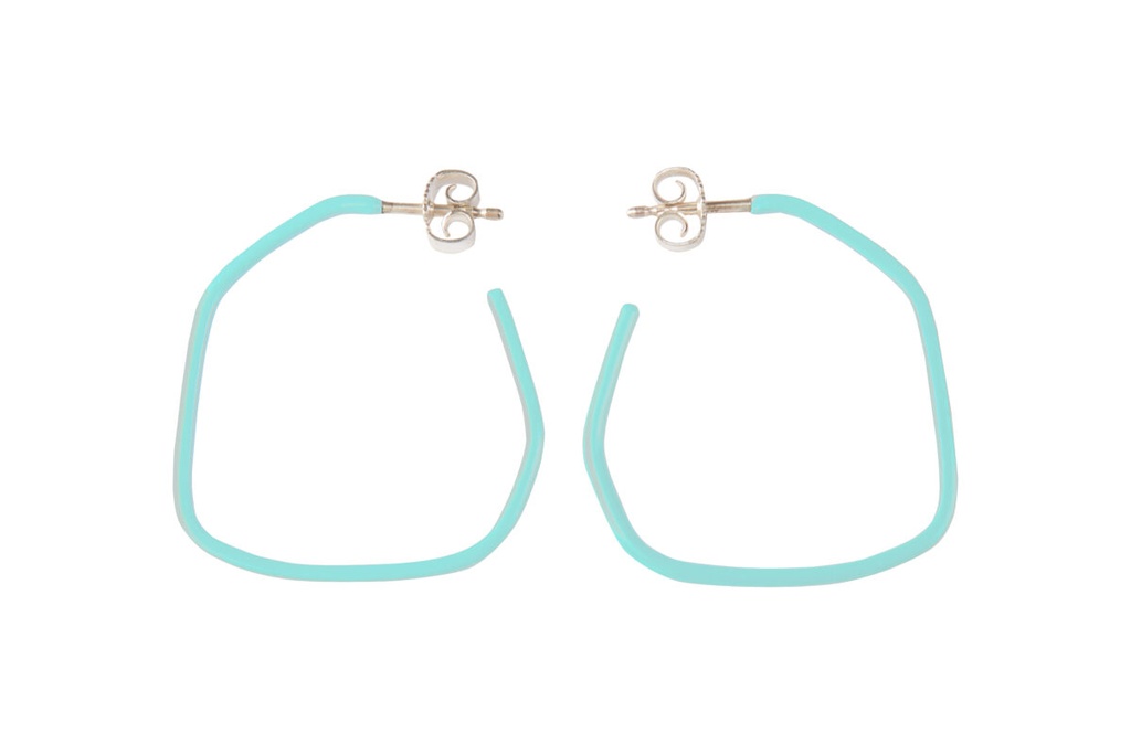 Lisa Kroeber Jewellery Art - Earrings Lines - Pastel Turquoise