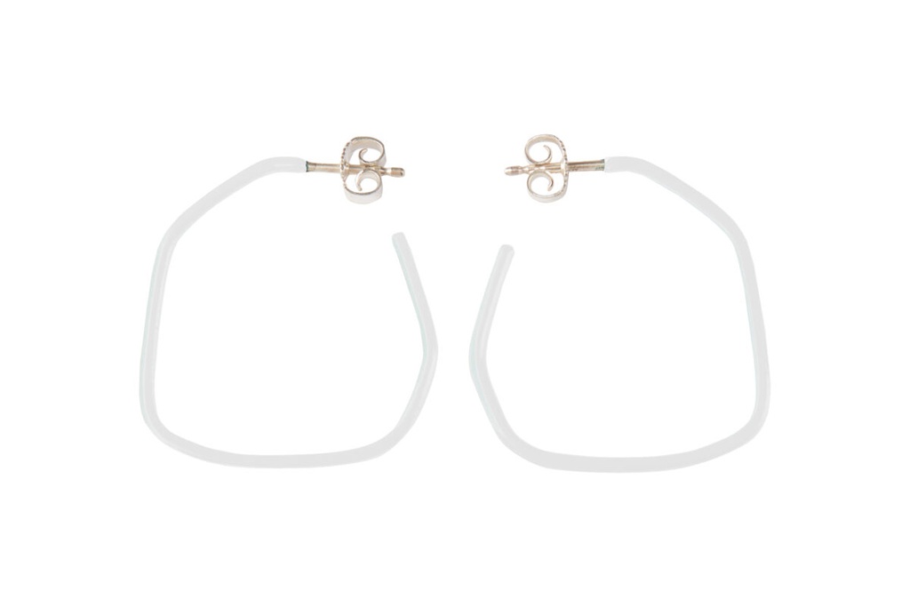 Lisa Kroeber Jewellery Art - Earrings Lines - Signal White
