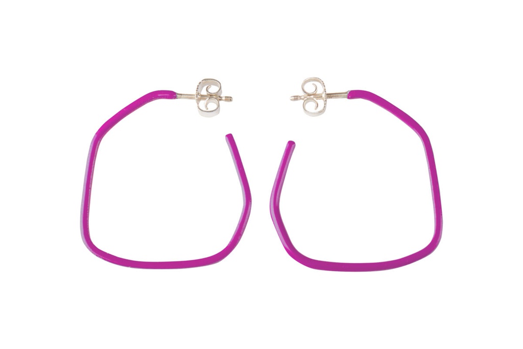 Lisa Kroeber Jewellery Art - Earrings Lines - Traffic Purple