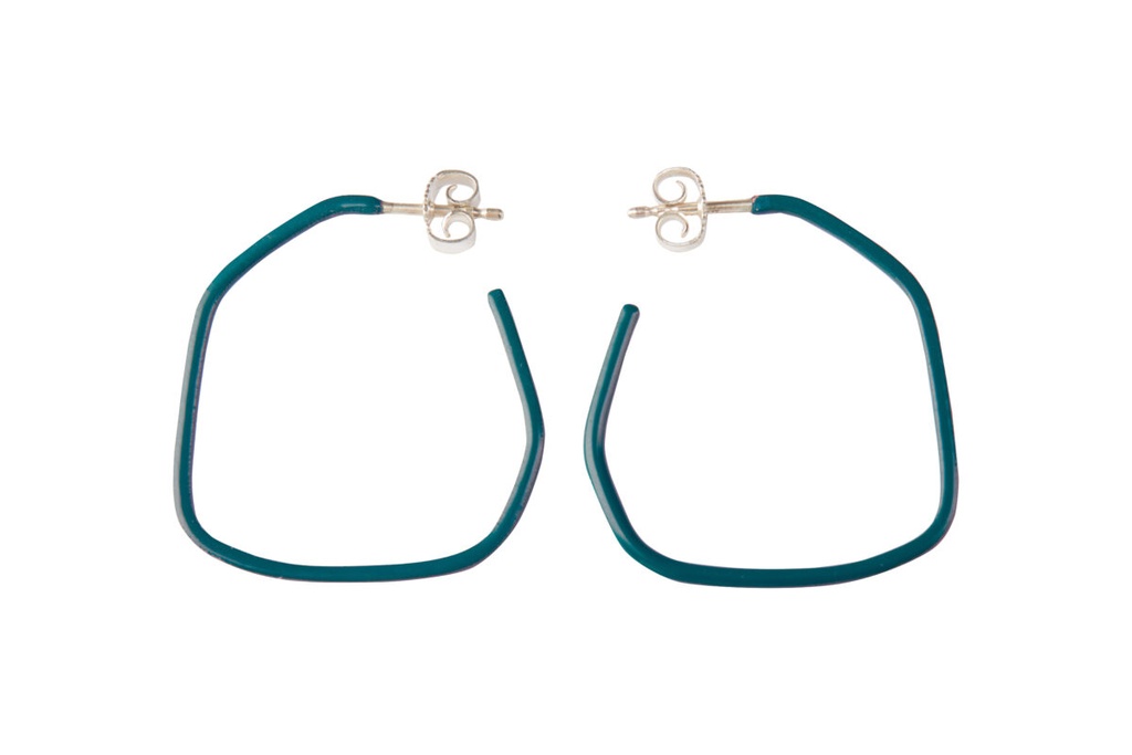 Lisa Kroeber Jewellery Art - Earrings Lines - Ocean Blue