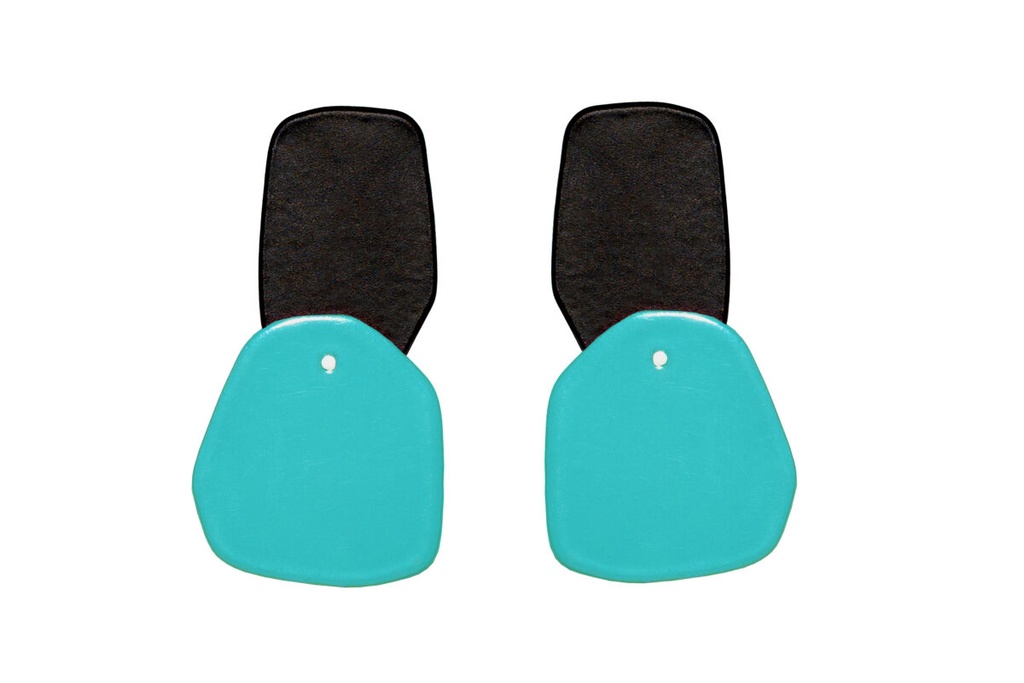 Lisa Kroeber Jewellery Art - Earrings Double Petals, Black / Turquoise