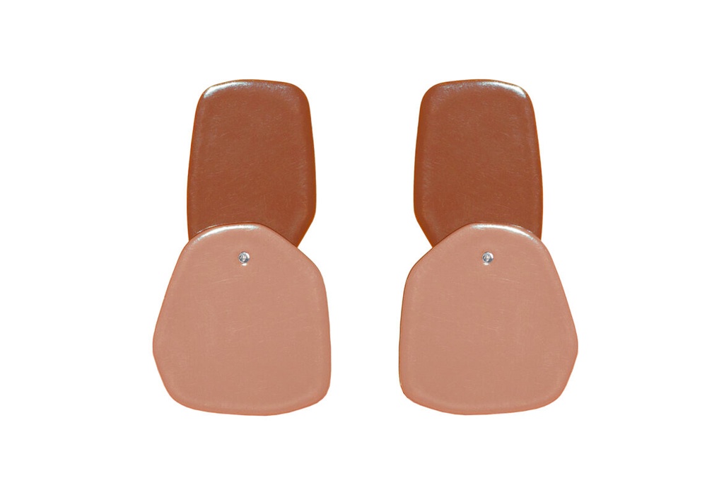 Lisa Kroeber Jewellery Art - Earrings Double Petals, Copper Brown / Beige Red