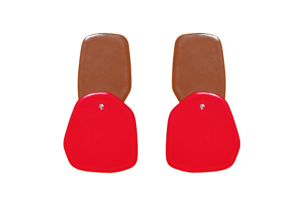 Lisa Kroeber Jewellery Art - Earrings Double Petals, Copper Brown / Traffic Red 