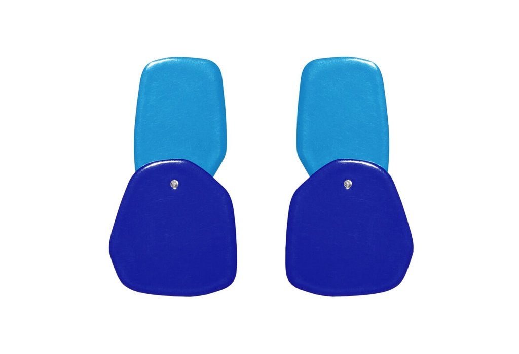 Lisa Kroeber Jewellery Art - Earrings Double Petals, Light Blue / Ultramarine Blue
