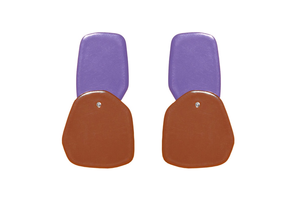 Lisa Kroeber Jewellery Art - Earrings Double Petals, Lilac / Brown