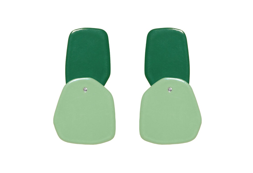 Lisa Kroeber Jewellery Art - Earrings Double Petals, Moss Green / Pastel Green