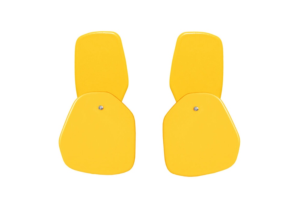 Lisa Kroeber Jewellery Art - Earrings Double Petals, Traffic Yellow
