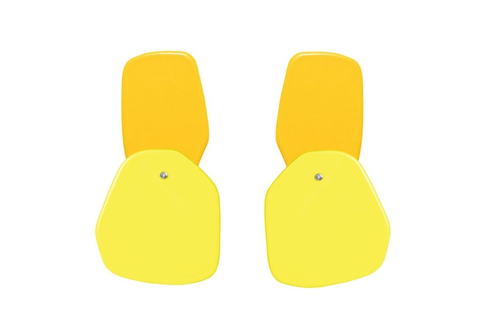Lisa Kroeber Jewellery Art - Earrings Double Petals, Traffic Yellow / Sulfur Yellow
