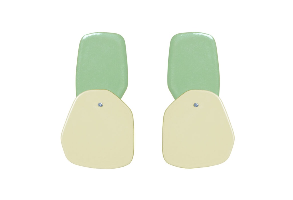 Lisa Kroeber Jewellery Art - Earrings Double Petals, Pastel Green / Ivory 