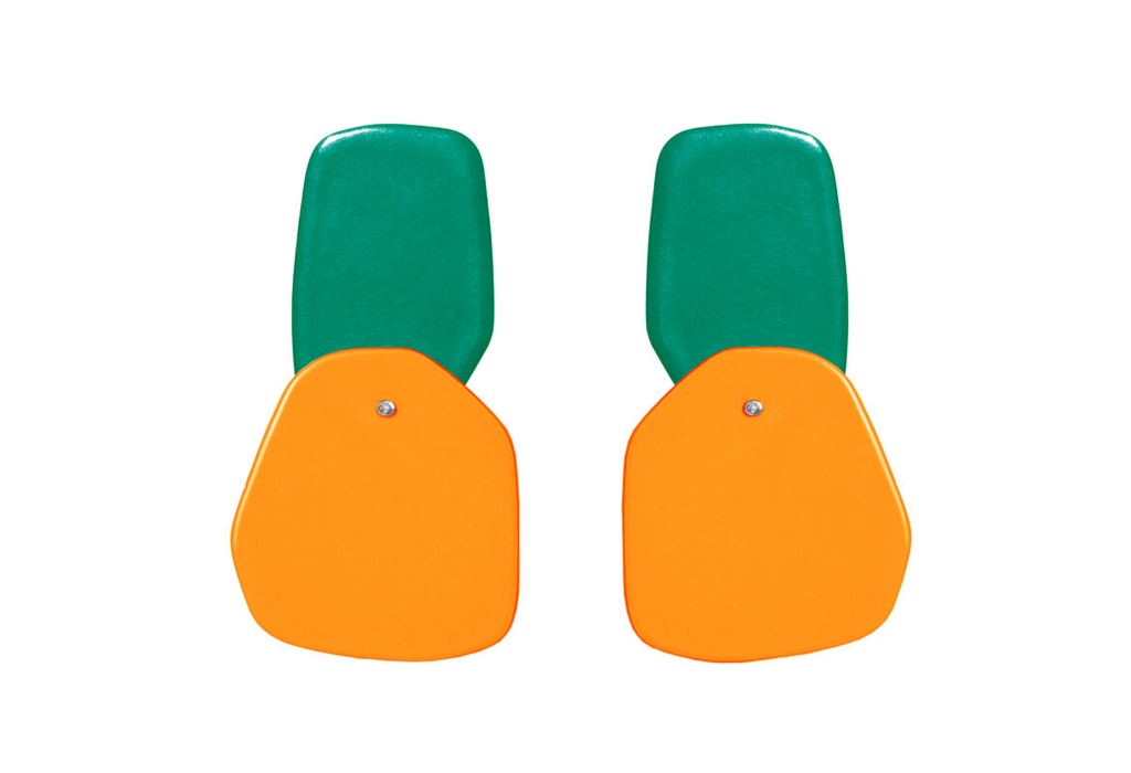 Lisa Kroeber Jewellery Art - Earrings Double Petals, Opal Green / Pastel Orange