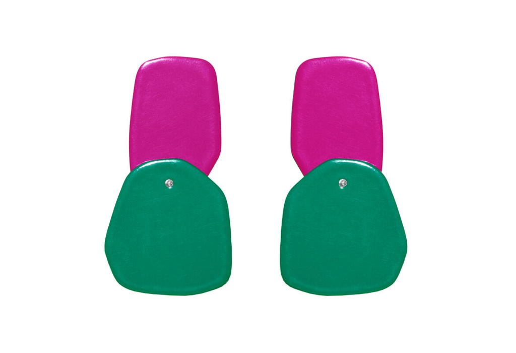 Lisa Kroeber Jewellery Art - Earrings Double Petals, Traffic Purple / Signal Green 