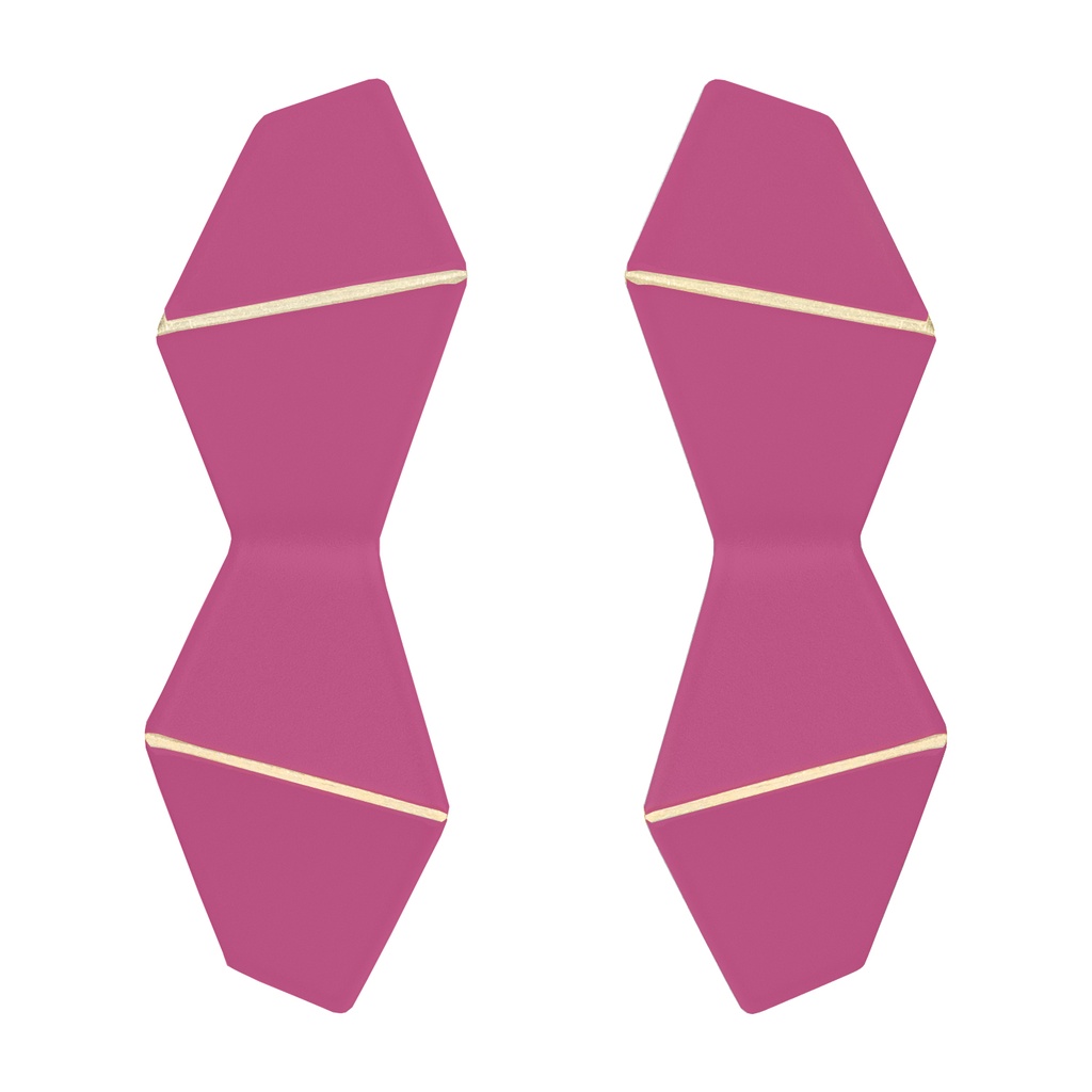 Lisa Kroeber Jewellery Art - Earrings Folded Double - Magenta