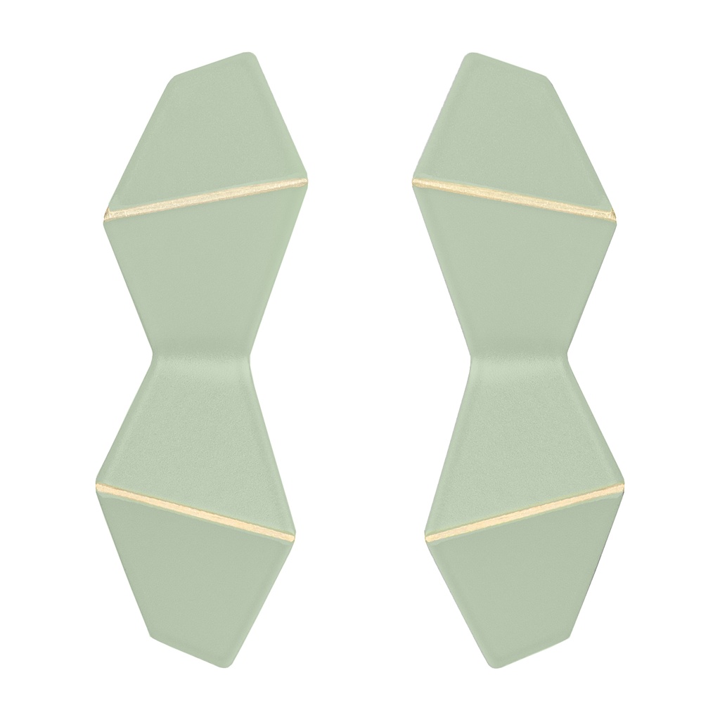 Lisa Kroeber Jewellery Art - Earrings Folded Double - Pastel Green