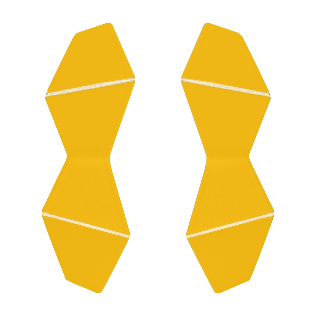 Lisa Kroeber Jewellery Art - Earrings Folded Double - Traffic Yellow